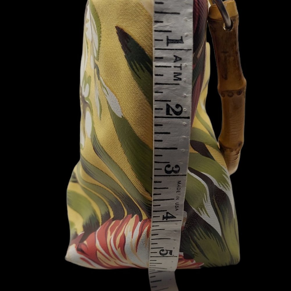 Sunny Hawaii Yellow Floral Bamboo Handled Purse - Picture 4 of 8